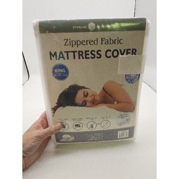 Cloth Zippered FABRIC Mattress Cover Waterproof  KING SIZE BED BUG  cover - Picture 1 of 4